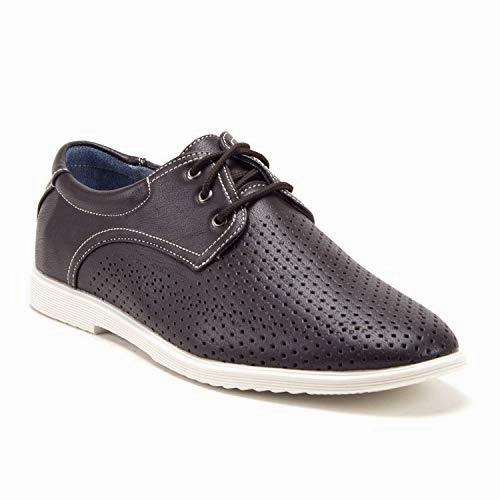 Dress Shoes Mary Janes Men's Luke-01 Casual Round Toe Perforated Driving Sneakers Shoes