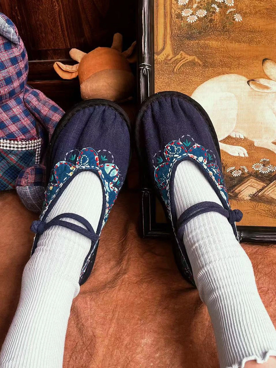 Women Summer Ethnic Patch Spliced Flat Shoes CC001 Flat Aerosoles Shoes