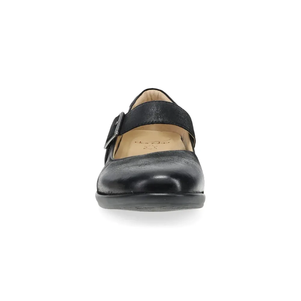 Dansko Collette Black Burnished Nubuck Mary Jane (Women's) Places To Get Dress Shoes Near Me