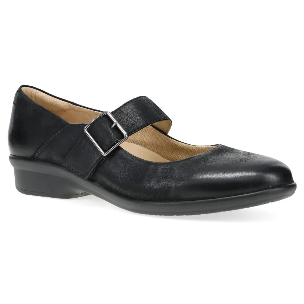 Dansko Collette Black Burnished Nubuck Mary Jane (Women's) Dress With Shoes