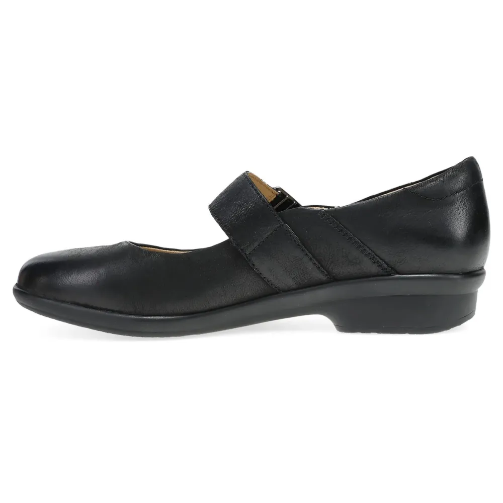 Rubber Soled Dress Shoes Dansko Collette Black Burnished Nubuck Mary Jane (Women's)