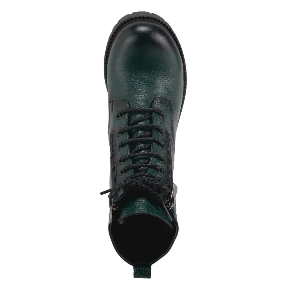 Spring Step Shoes Yaritza Women's Utility Inspired Design Pebbled Leather Boots Airwair Boots