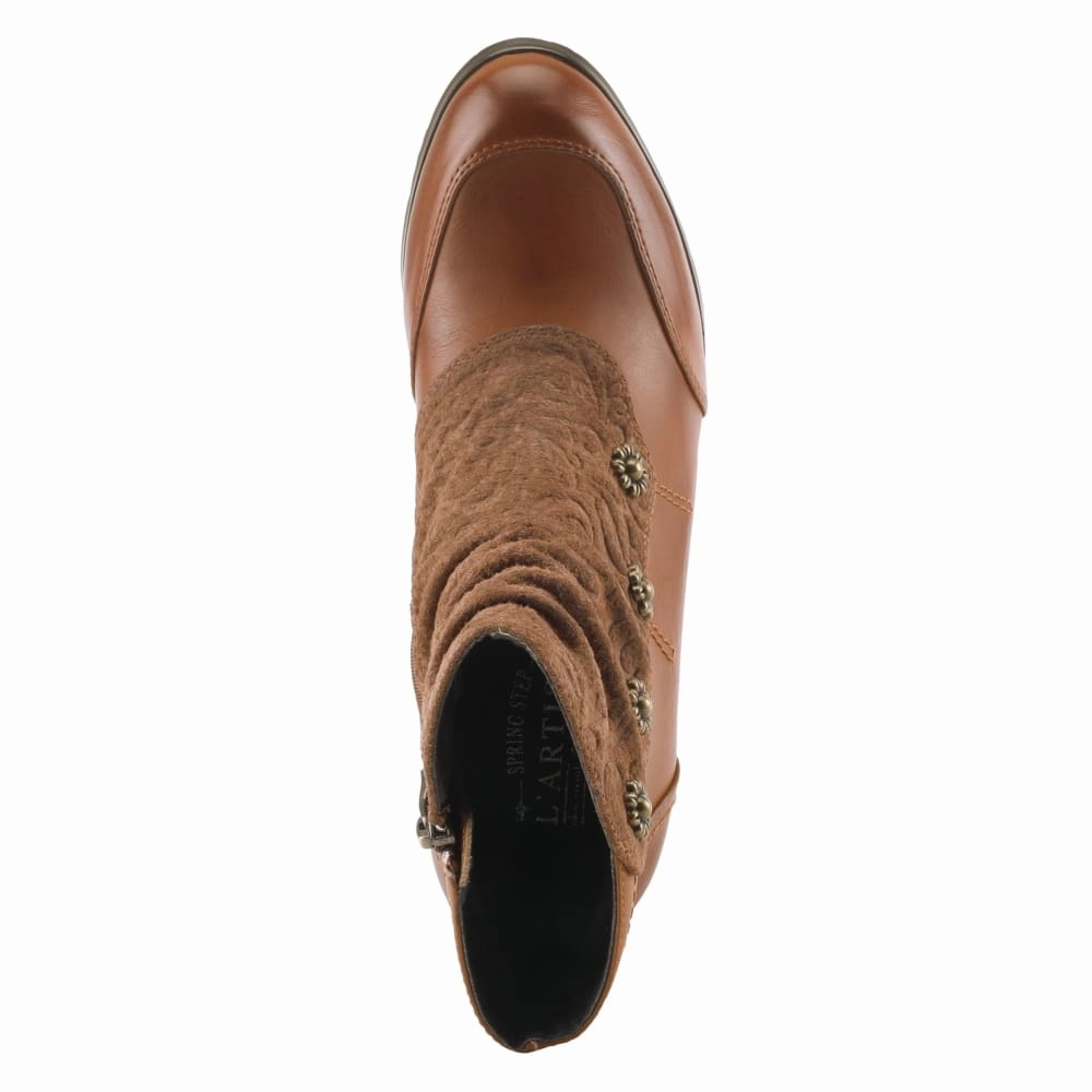 Spring Step Shoes L'Artiste Belgard Women's Vintage Inspired Leather Boots Motorcyle Boots