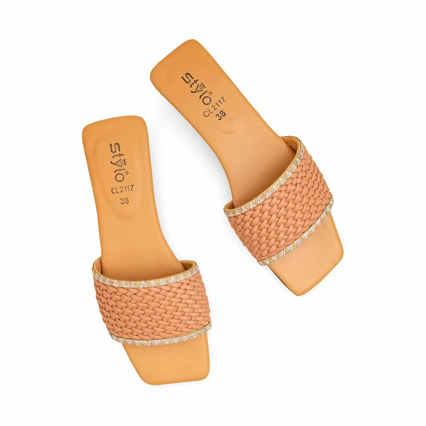 Fancy Flat Shoes Fawn Casual Slipper For Women CL2117