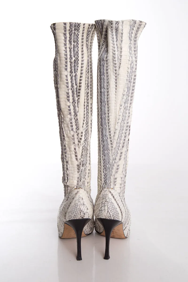 Guidi Boots Manolo Blahnik Snakeskin Boots SZ 38.5