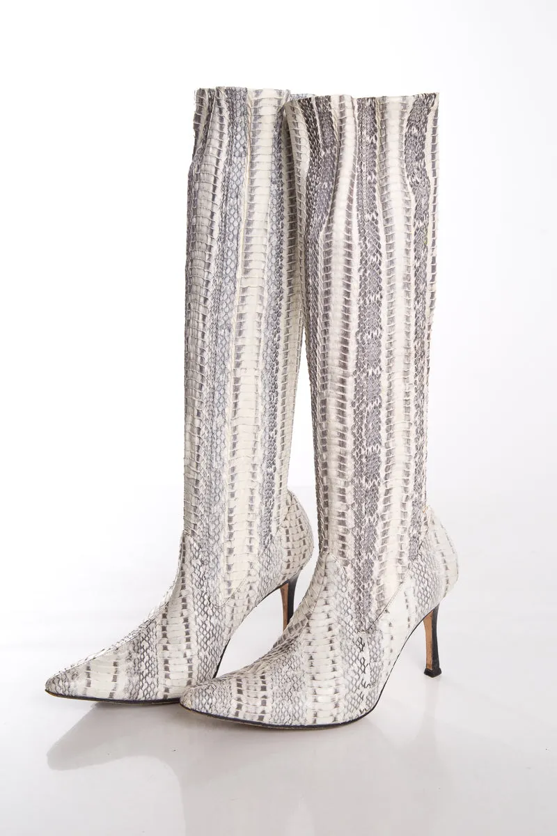 Parlanti Boots Manolo Blahnik Snakeskin Boots SZ 38.5