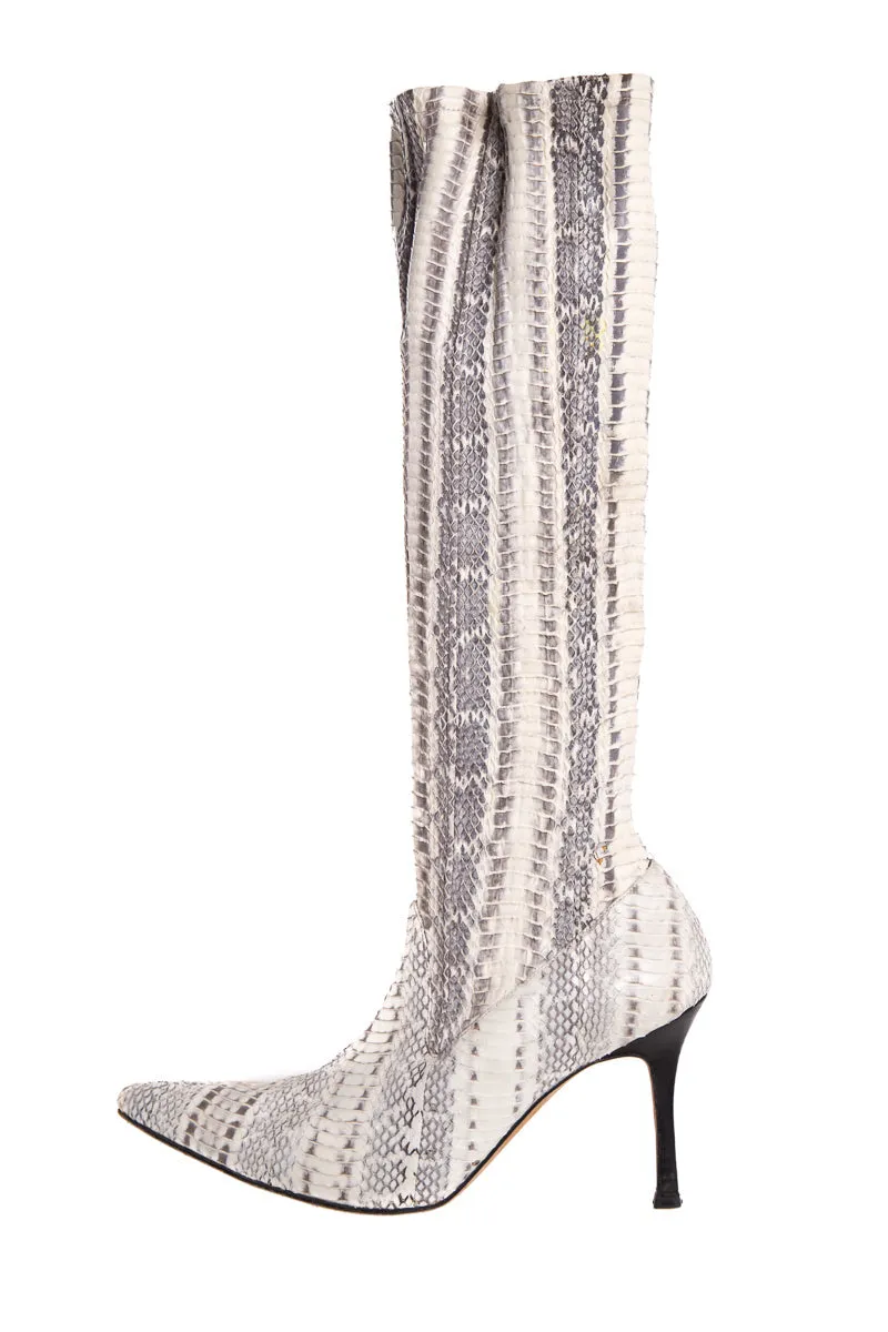 Baby Hiking Boots Manolo Blahnik Snakeskin Boots SZ 38.5