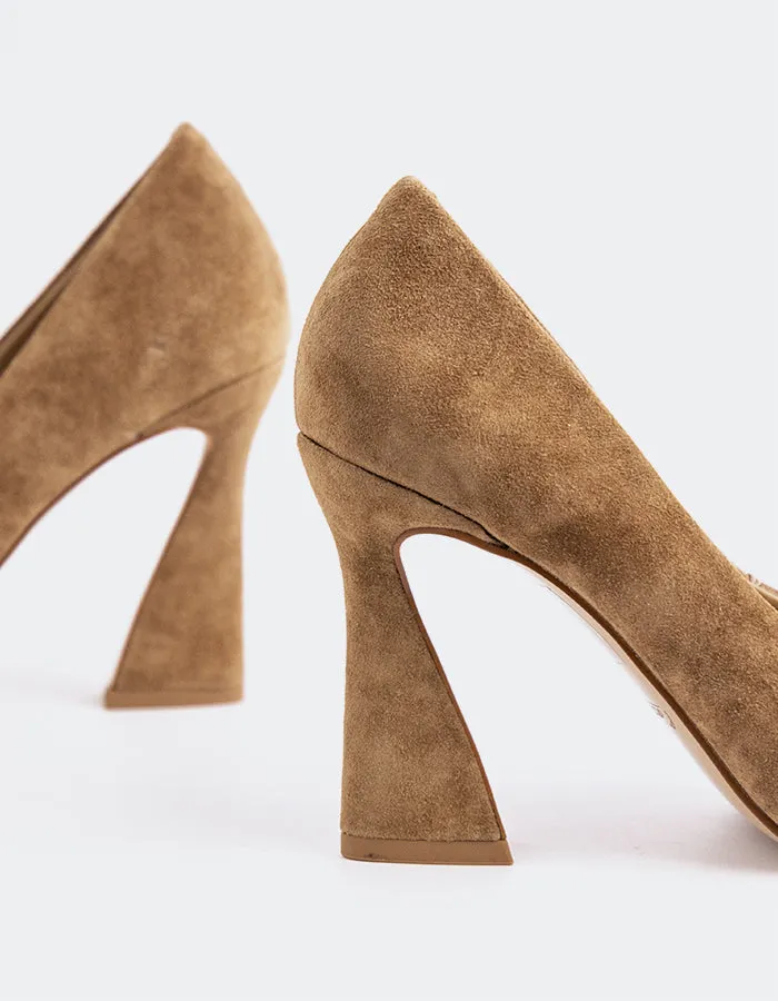 High Heel Shoes Health Amanda Camel Suede