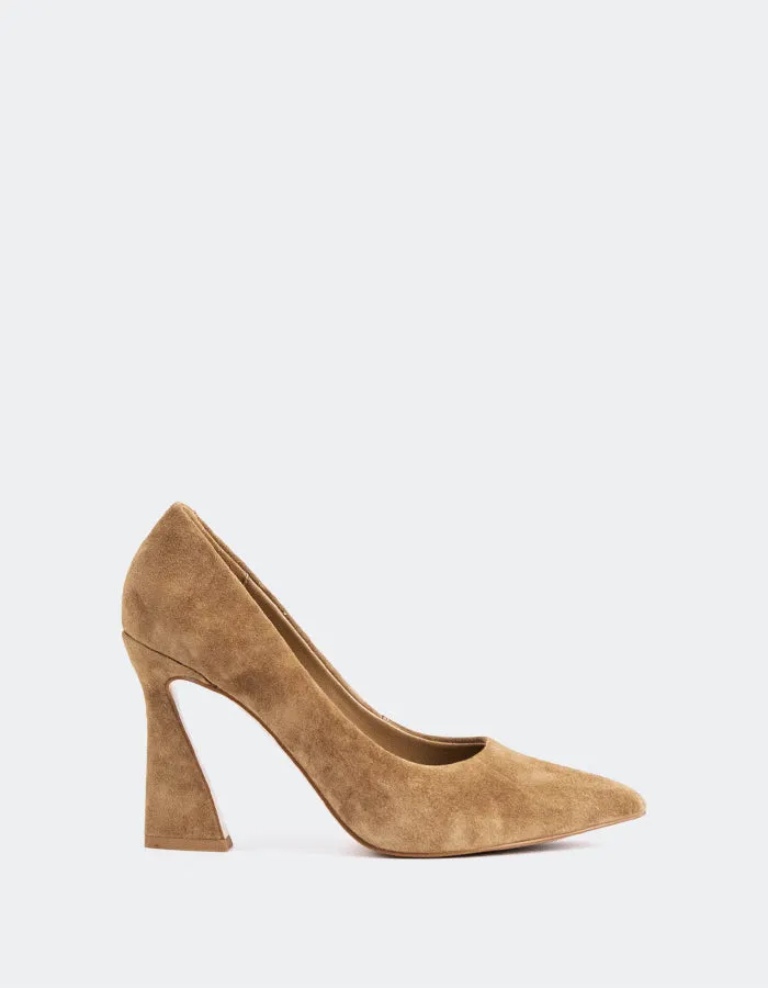 Amanda Camel Suede Evening Heels