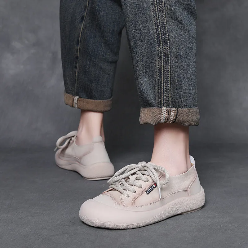 Women's Fashion Soft Leather Flat Casual Shoes Emergency Flats Shoes