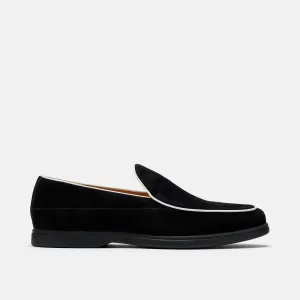 Alessandro Black Suede Venetian Loafers Lens Loafers