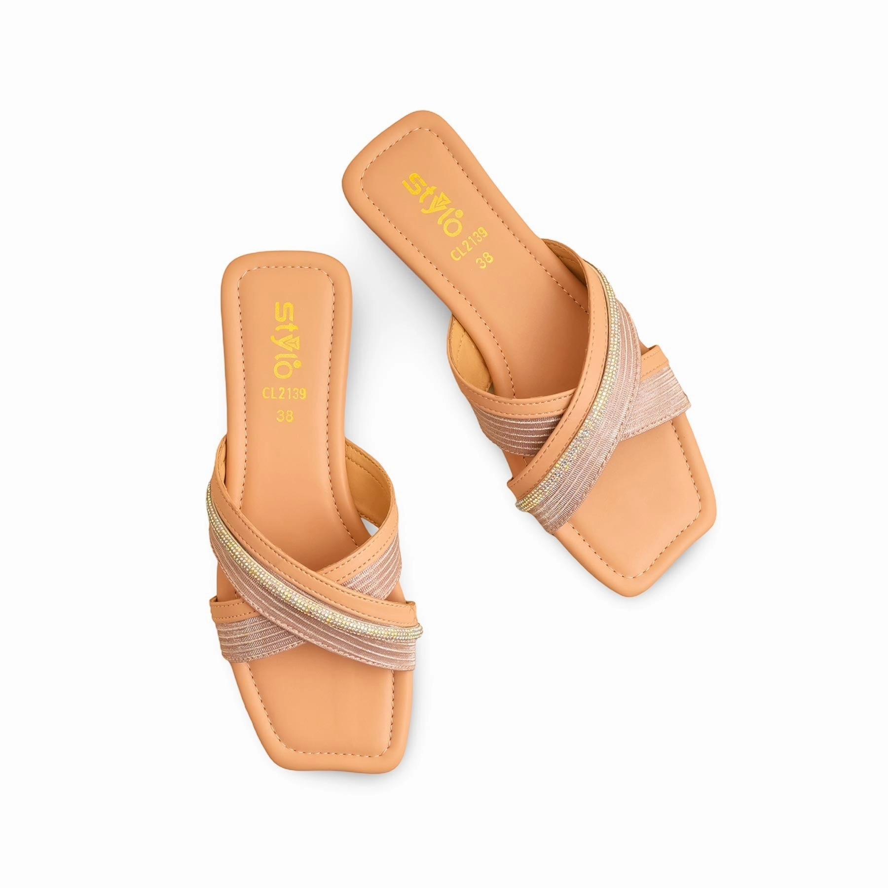 Wide Flats Shoes Pink Casual Women Slipper CL2139