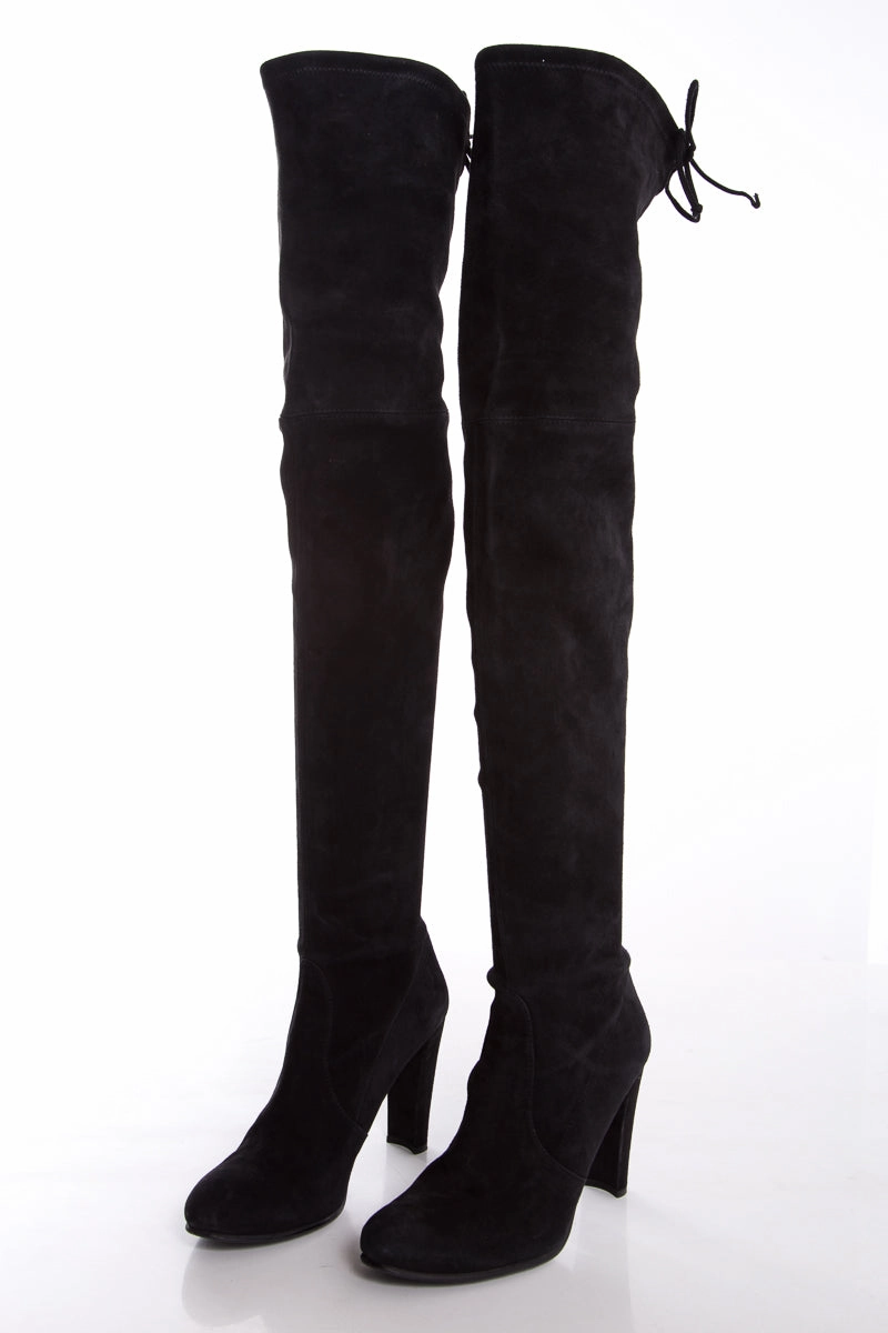 Stuart Weitzman Black Suede Highland Boots SZ 8.5 Boots At Marshalls