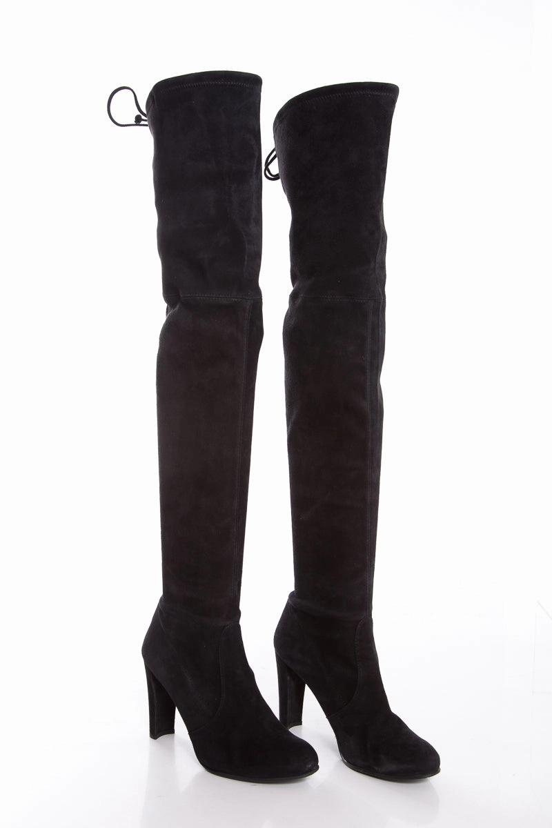 Amazon Ankle Boots Stuart Weitzman Black Suede Highland Boots SZ 8.5