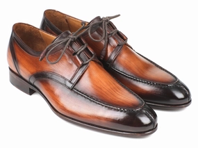 Paul Parkman Ghillie Lacing Brown Burnished Dress Shoes (ID#GU567BRW) Shoe Trees For Dress Shoes