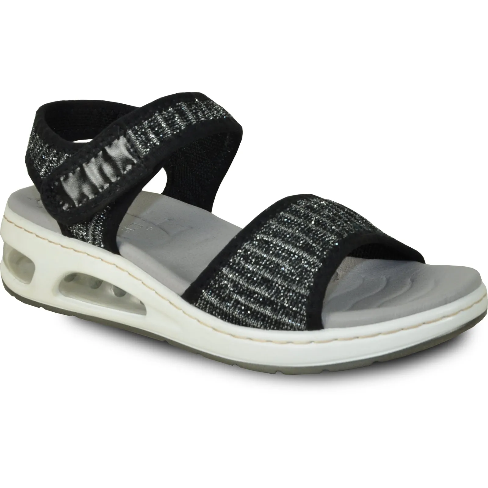 VANGELO Women Sandal ASPEN Comfort Wedge Sandal Black Designer Flat Sandals