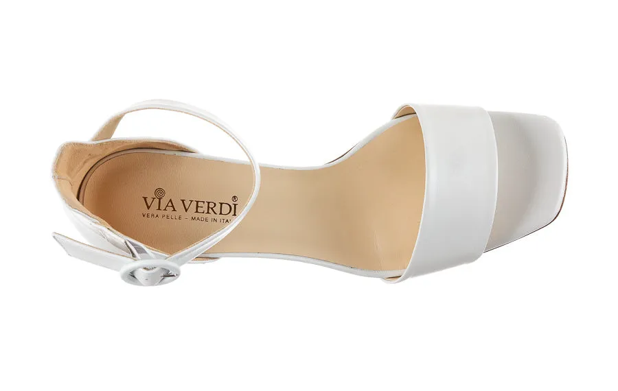 Designer Platform Sandals Via Scandal White