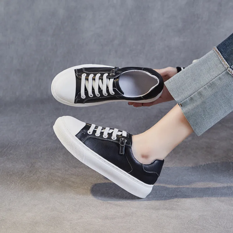 Women Minimalist Leather Comfort Flat Casual Shoes Best Flat Shoes For Weightlifting