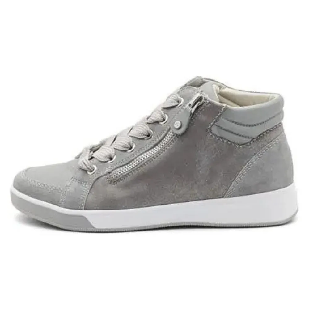 Ara Rei Oyster Suede High Top Sneaker (Women's) Name Brand High Heels