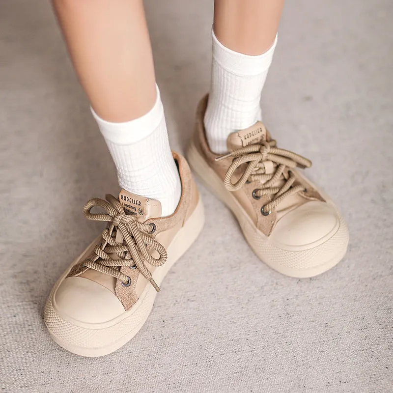 Best Warehouse Shoes For Flat Feet Women Minimalist Fashion Leather Flat Casual Shoes