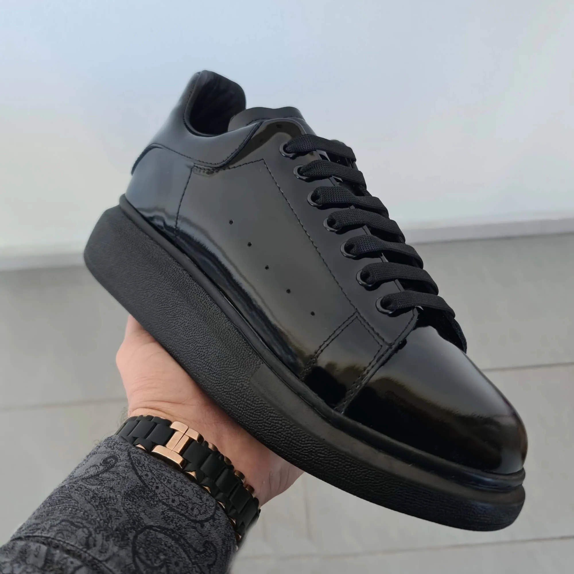Lift Black Patent Leather Sneakers | Platform High Sole Mix No 6 Sneakers