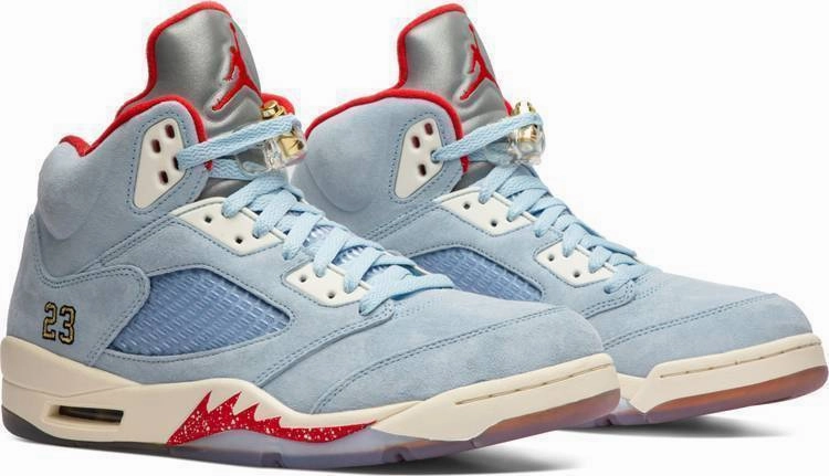 New Basketball Shoes 2021 Trophy Room x Air Jordan 5 Retro 'Ice Blue' Men Shoes Sale