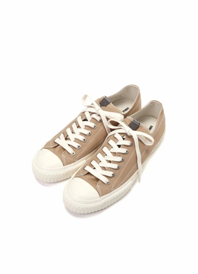 Flat Gold Shoes COTTON CANVAS LOW-TOP SNEAKERS