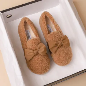 China Flats Shoes Women Stylish Warm Fur Flat Casual Shoes