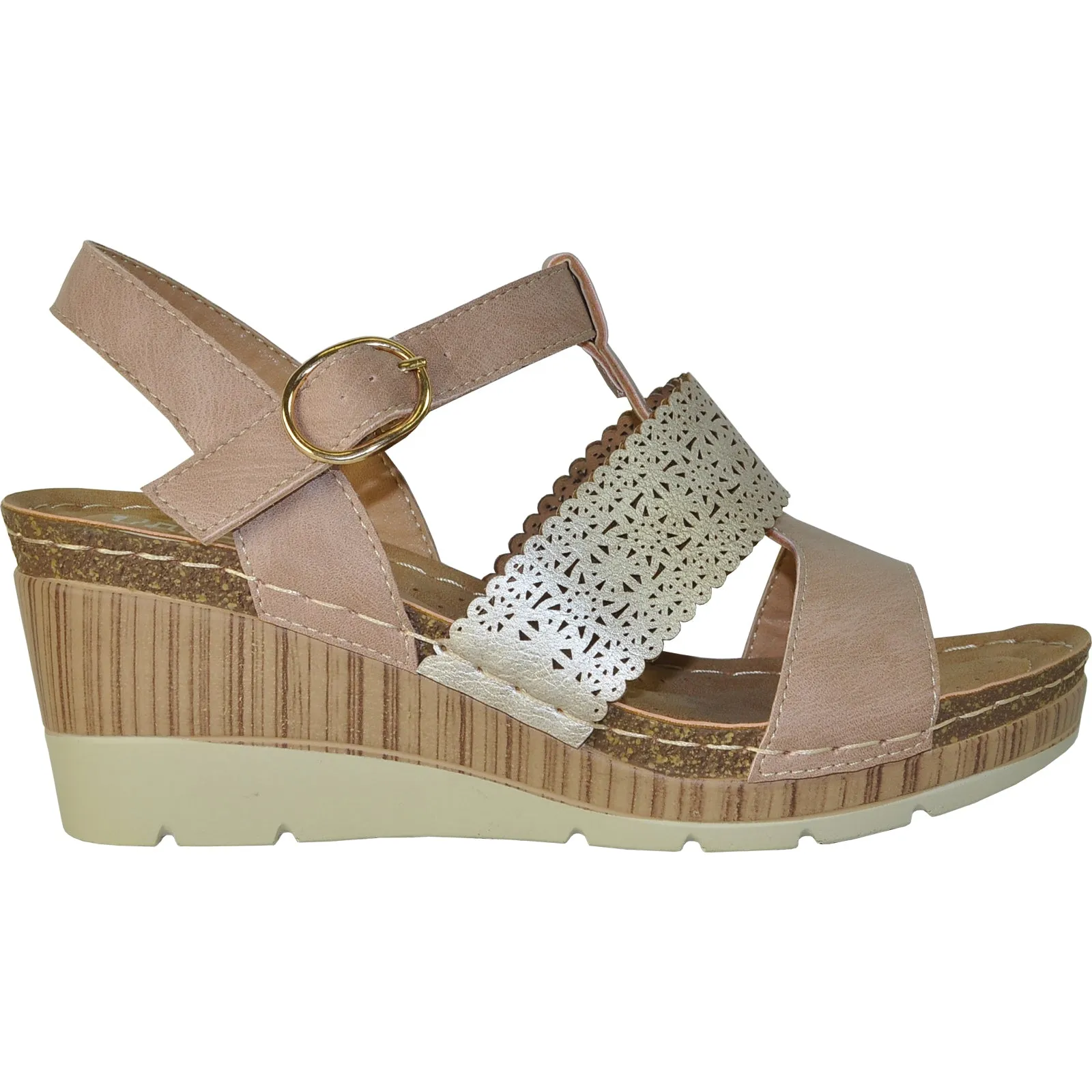 Sandals Waterproof With Straps Open Toe Size 11 Wide VANGELO Women Sandal FAITH Wedge Sandal Pink