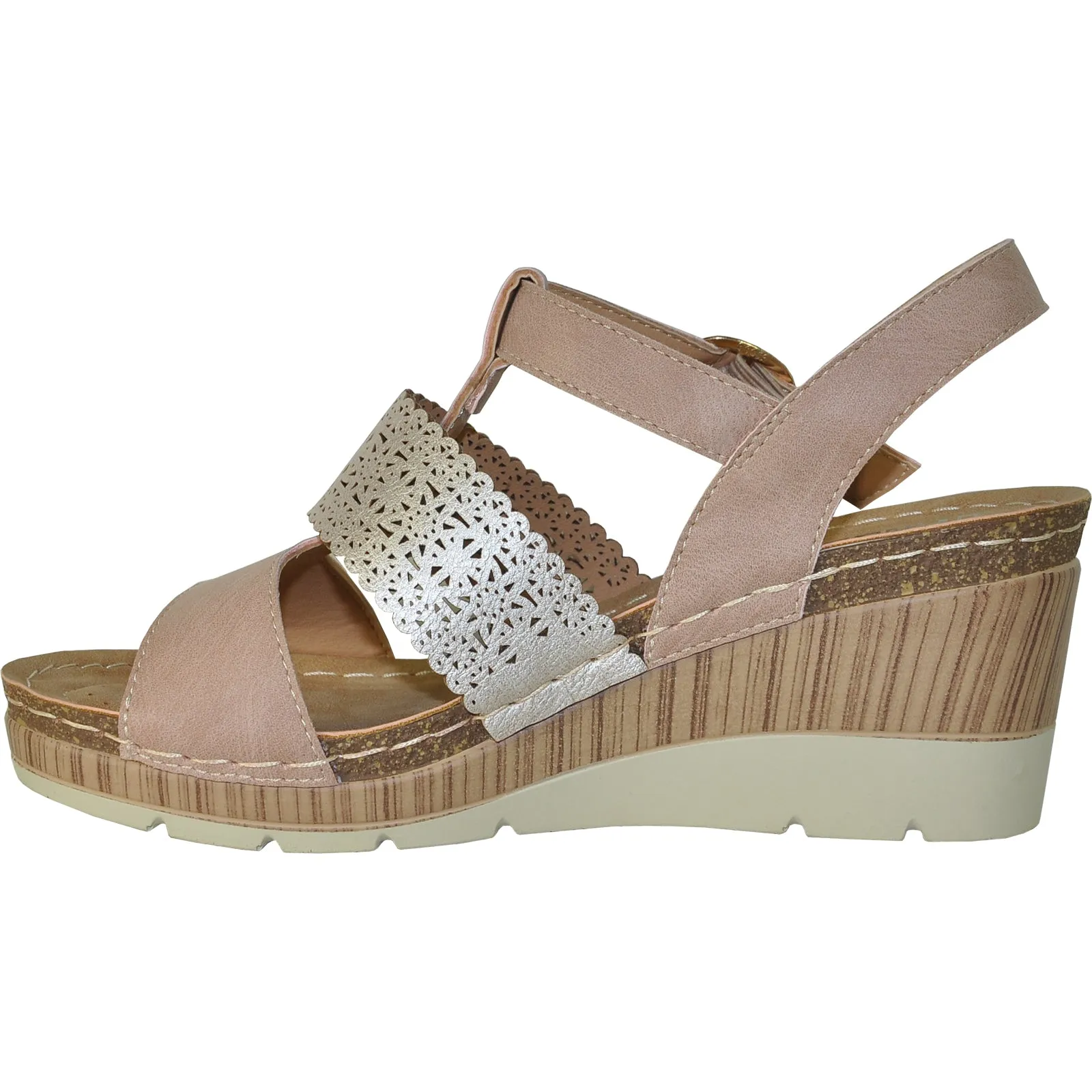 Wedge Heel Thong Sandals VANGELO Women Sandal FAITH Wedge Sandal Pink