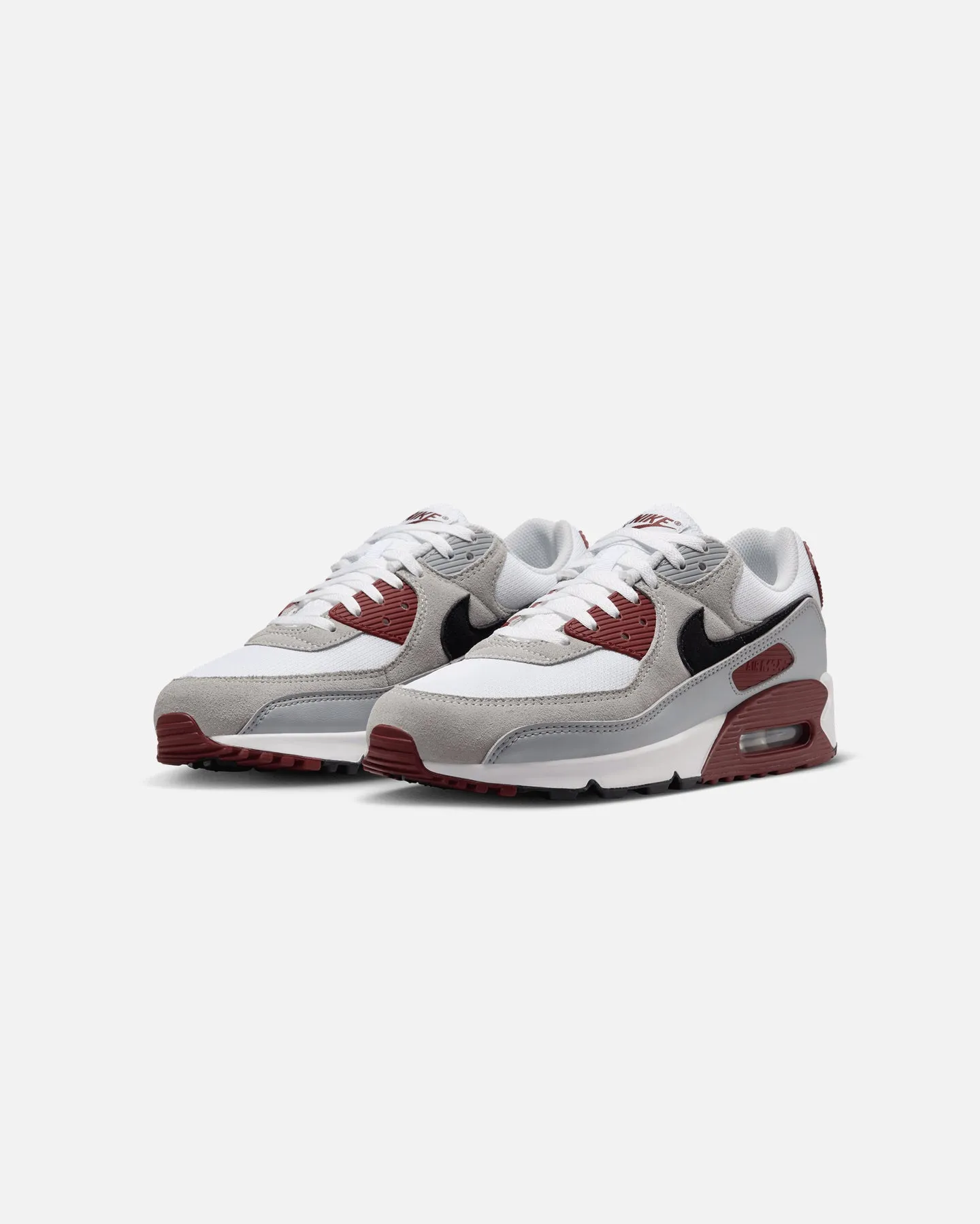 Nike Air Max 90 White/Black-Dark Team Red Nike Slip On Walking Shoes