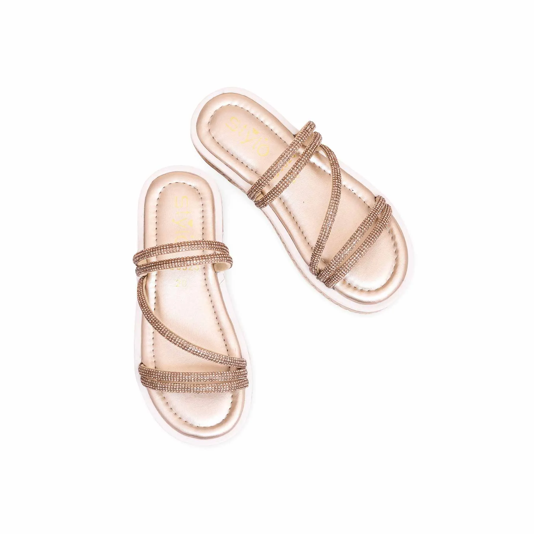 Girls Golden Fancy Slipper KD5523 Ballet Slippers Spa Nyc