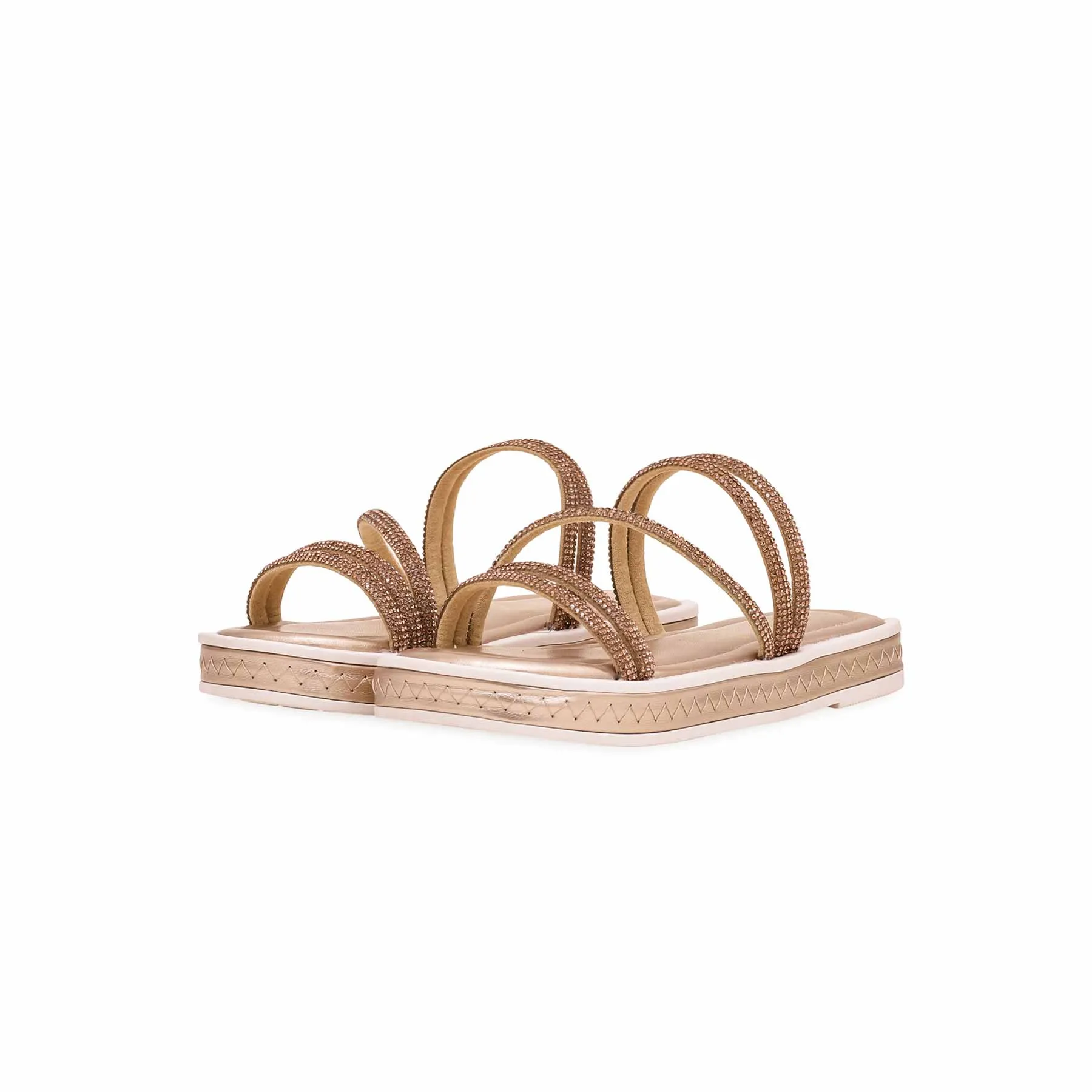 Girls Golden Fancy Slipper KD5523 Aldi Slides