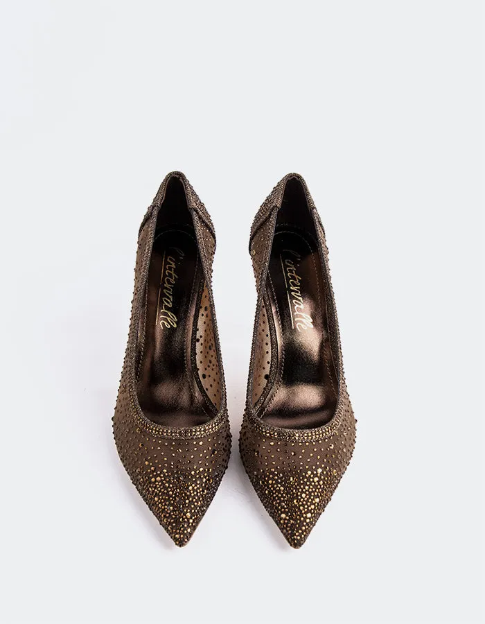 Small Heel High Heels Swansea Bronze Mesh