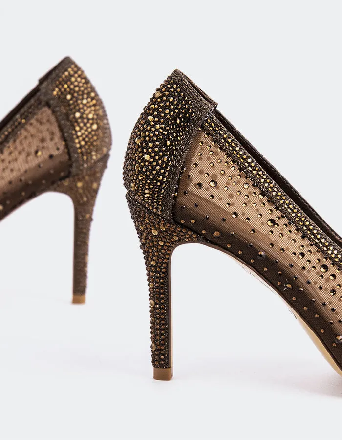 Swansea Bronze Mesh 1950s High Heels