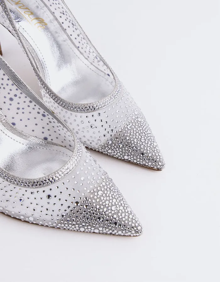 High Heels For Flat Feet Swansea Silver Mesh