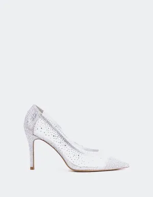 Swansea Silver Mesh Shoe Stretcher High Heels