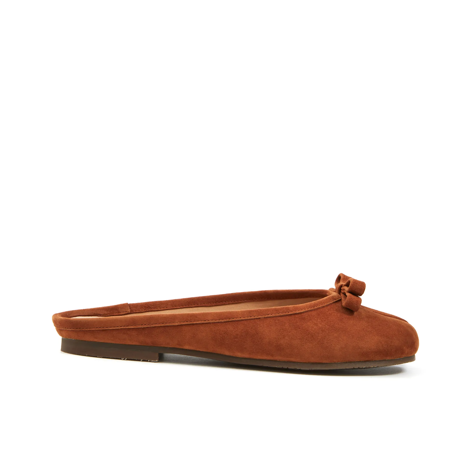 Tabitha Flat Tabi Mule in Kid Suede- Burnt Umber Best Nursing Shoes For Flat Feet