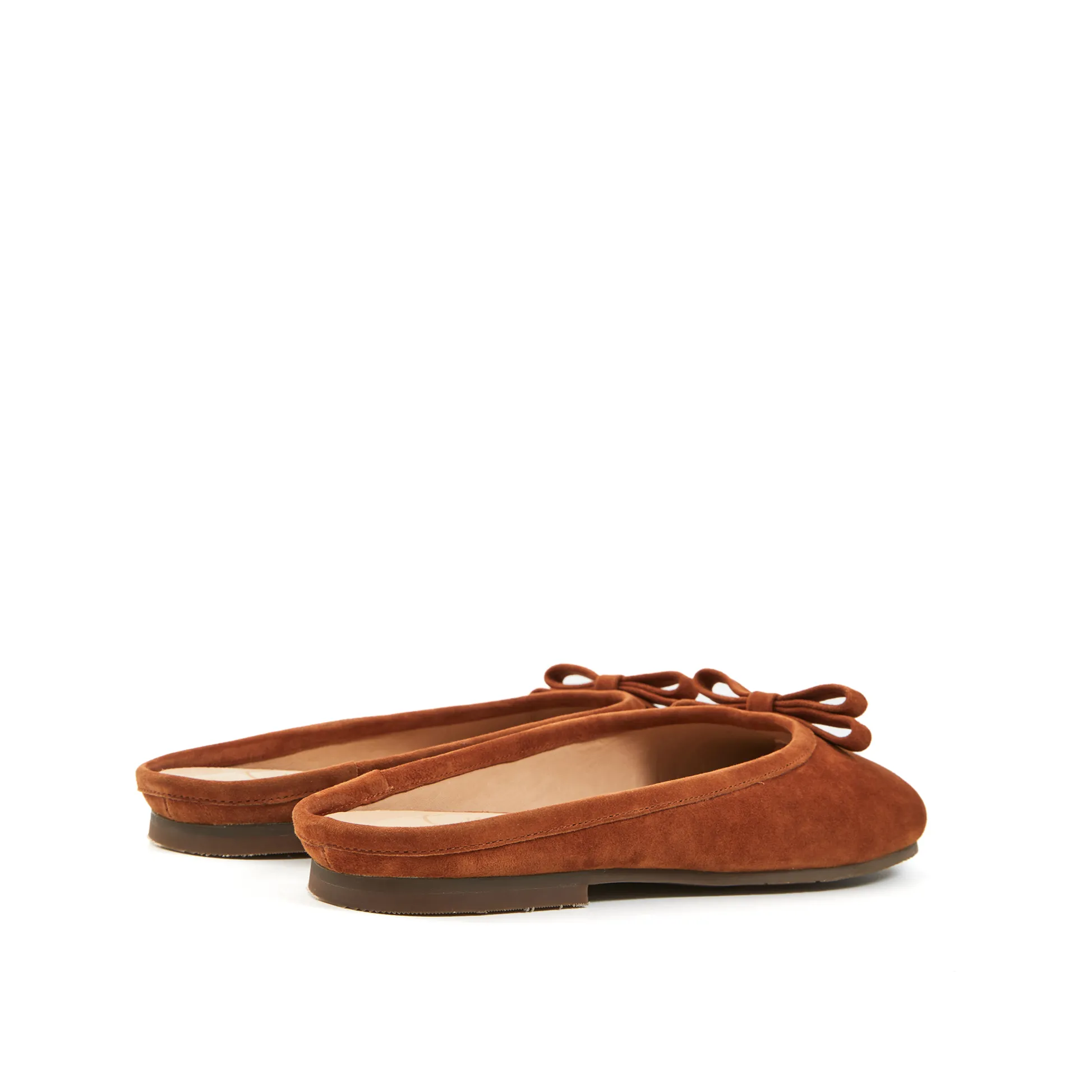 Tabitha Flat Tabi Mule in Kid Suede- Burnt Umber Under Armour Shoes For Flat Feet