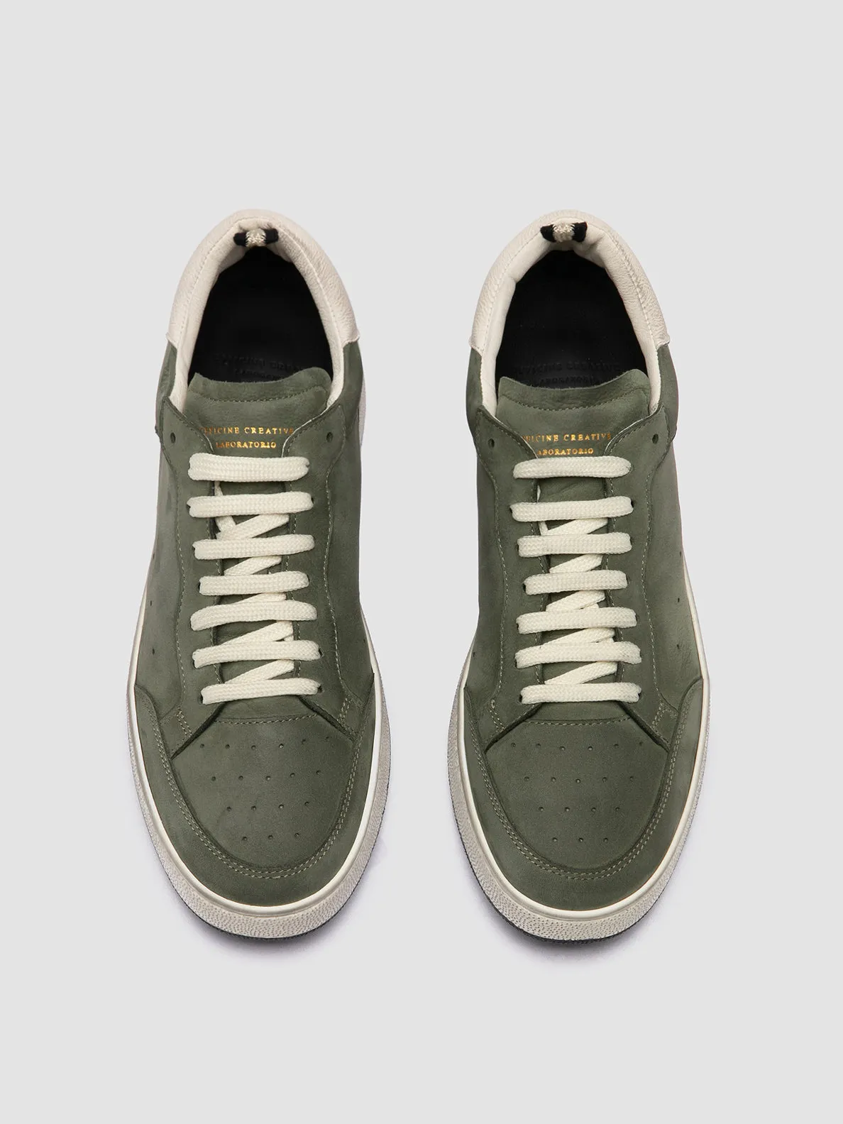 THE ANSWER 002 - Green Leather and Suede Sneakers Aloha Sneakers