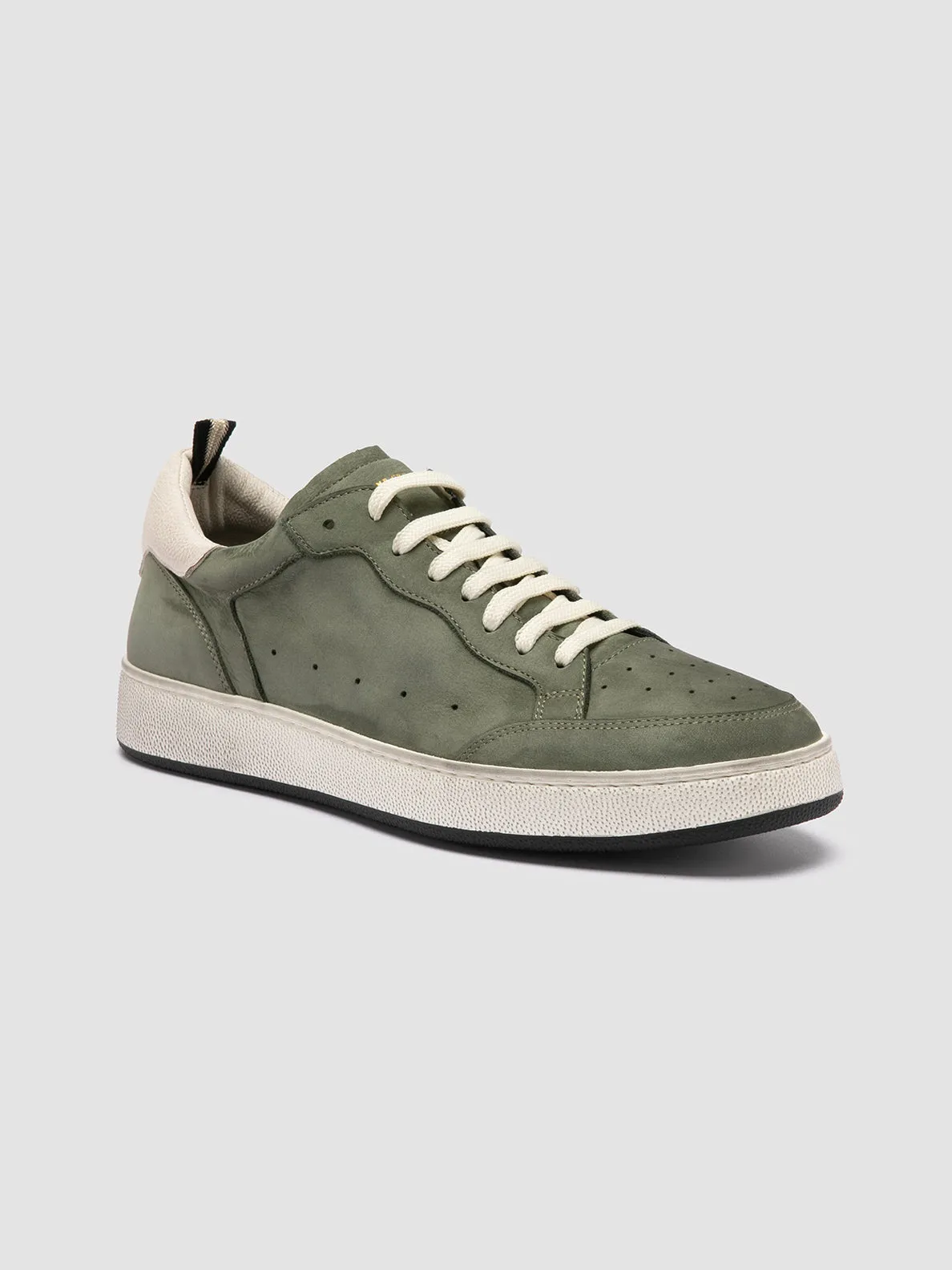 Indoor Sneakers THE ANSWER 002 - Green Leather and Suede Sneakers