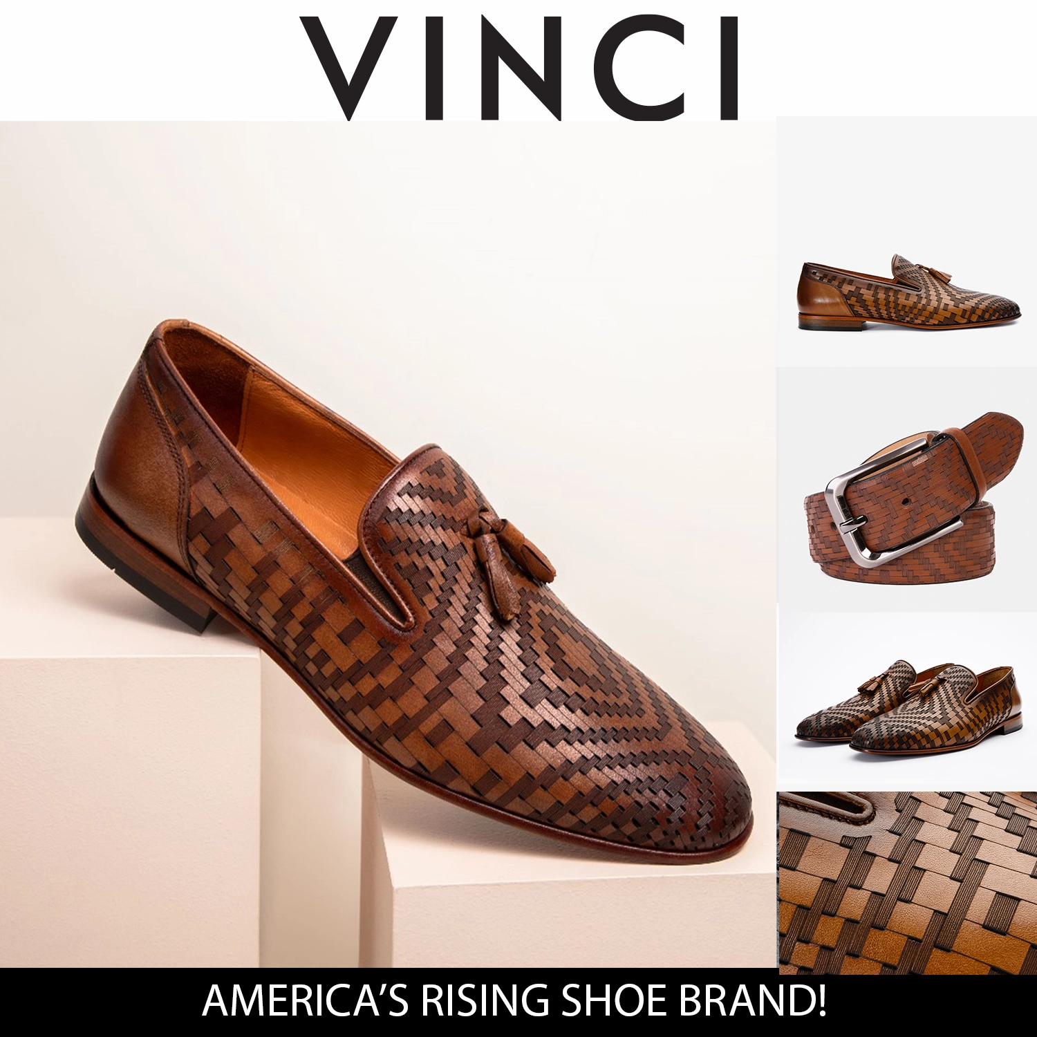 The Meram Brown Leather Tassel Slip-On Loafer Men Shoe Monk Dress Shoes