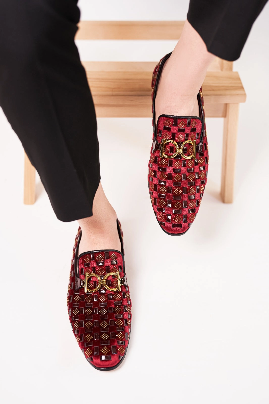 The Vicino Shoe Burgundy Bit Dress Loafer Limited Edition Men Shoe Size 4.5 Dress Shoes