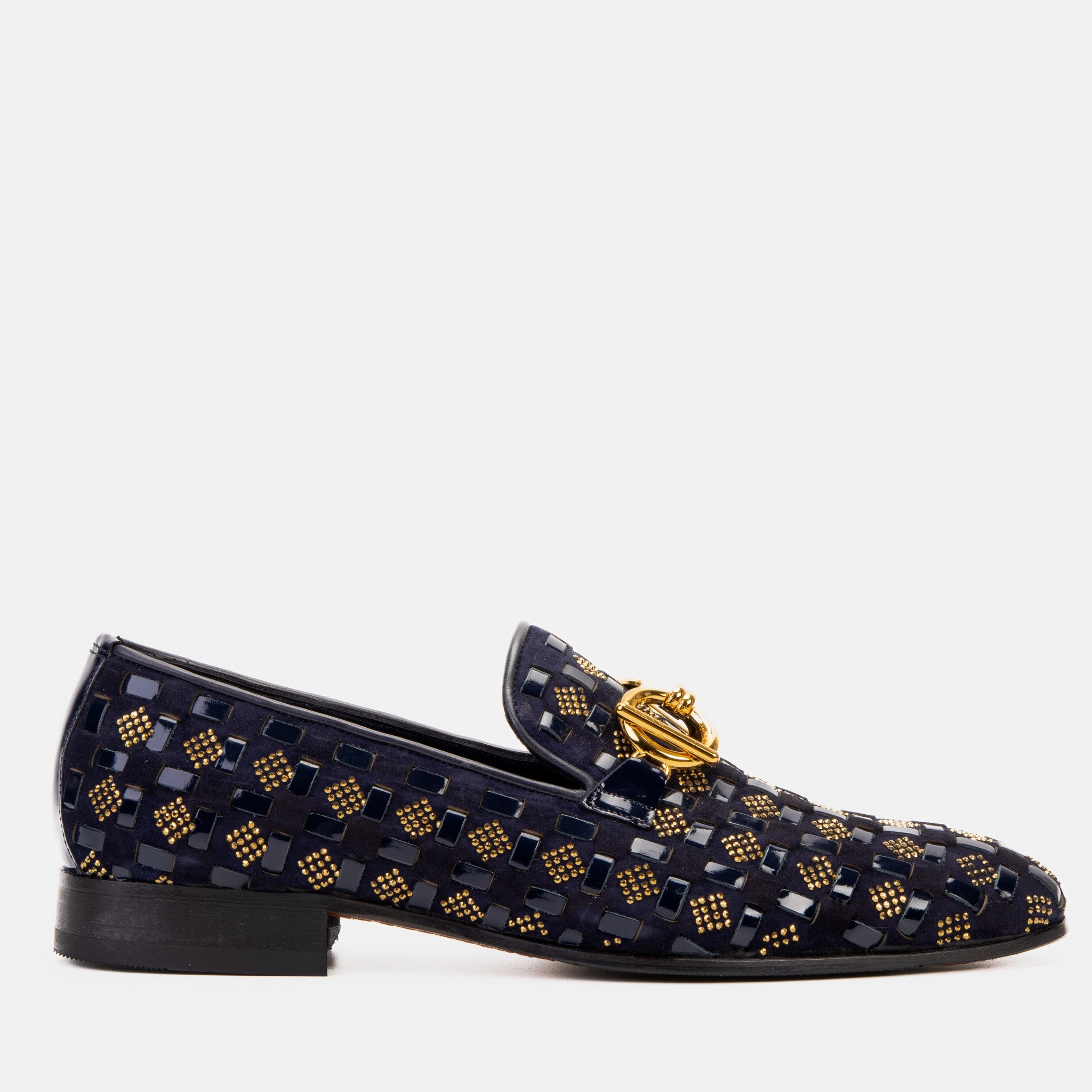 The Vicino Shoe Navy Blue Bit Dress Loafer Men Shoe Dress Pants With Boat Shoes