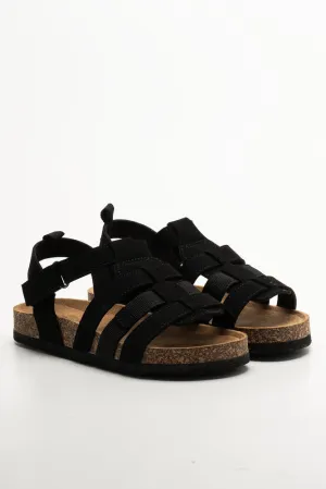 Fisherman Sandals Black Wedge Closed Toe Sandals