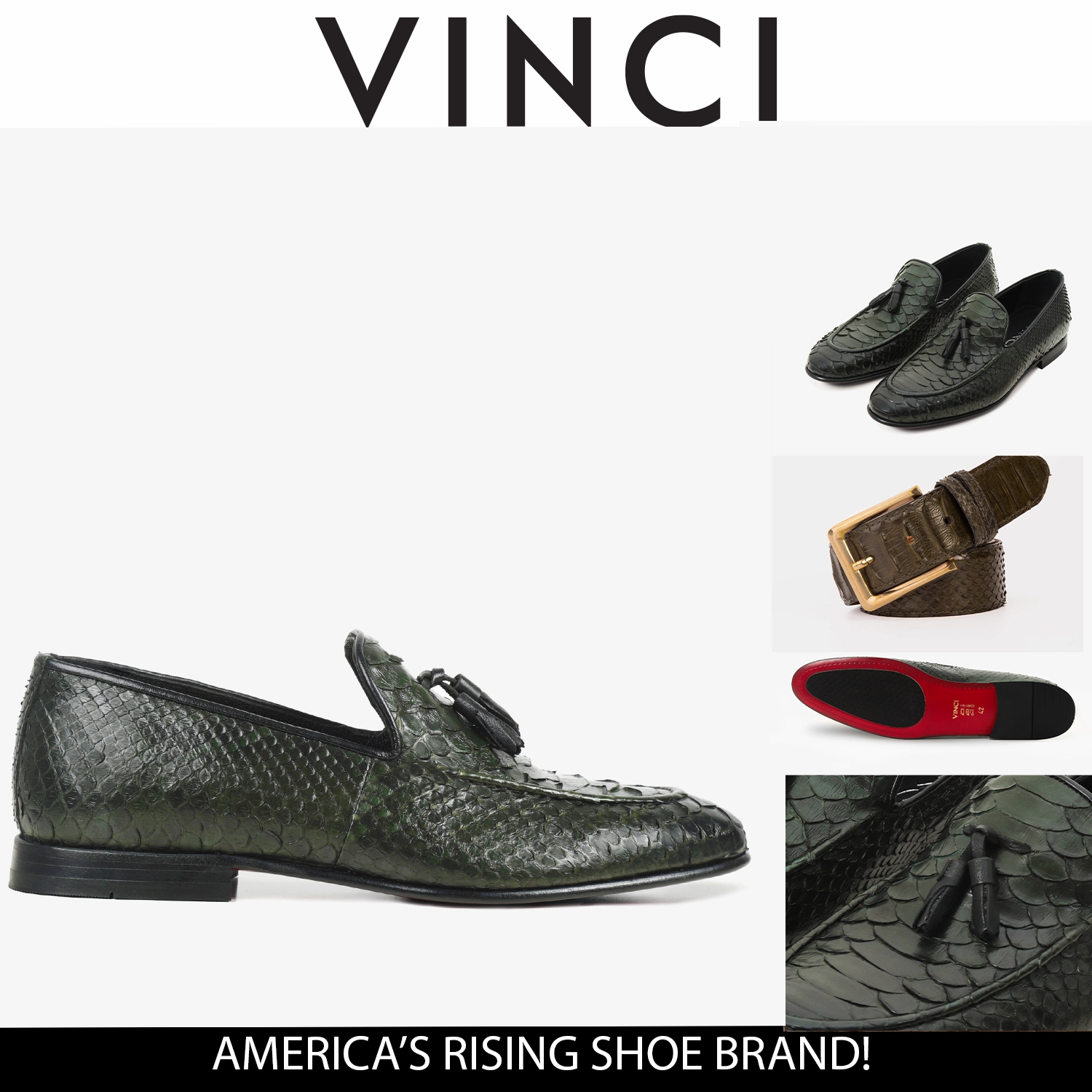 Wedge Shoes With Dresses The Bethesda Green Pyhtn Skin Leather Tassel Loafer Men Shoe