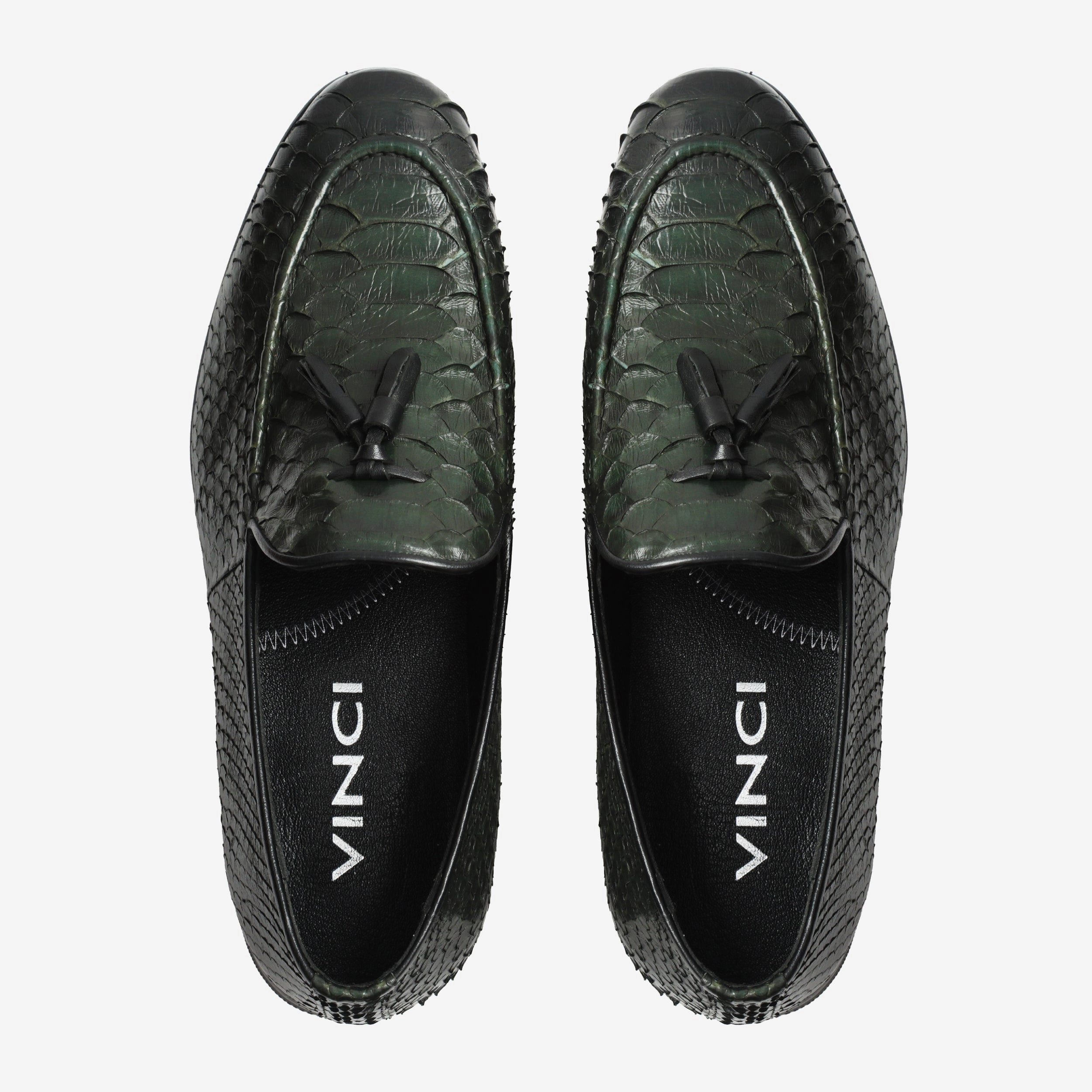 The Bethesda Green Pyhtn Skin Leather Tassel Loafer Men Shoe Snow Dress Shoes