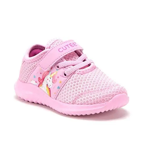 High Top Basketball Sneakers Toddler Little Girls Unicorn Faux Lace Easy On School Sports Shoes Sneakers