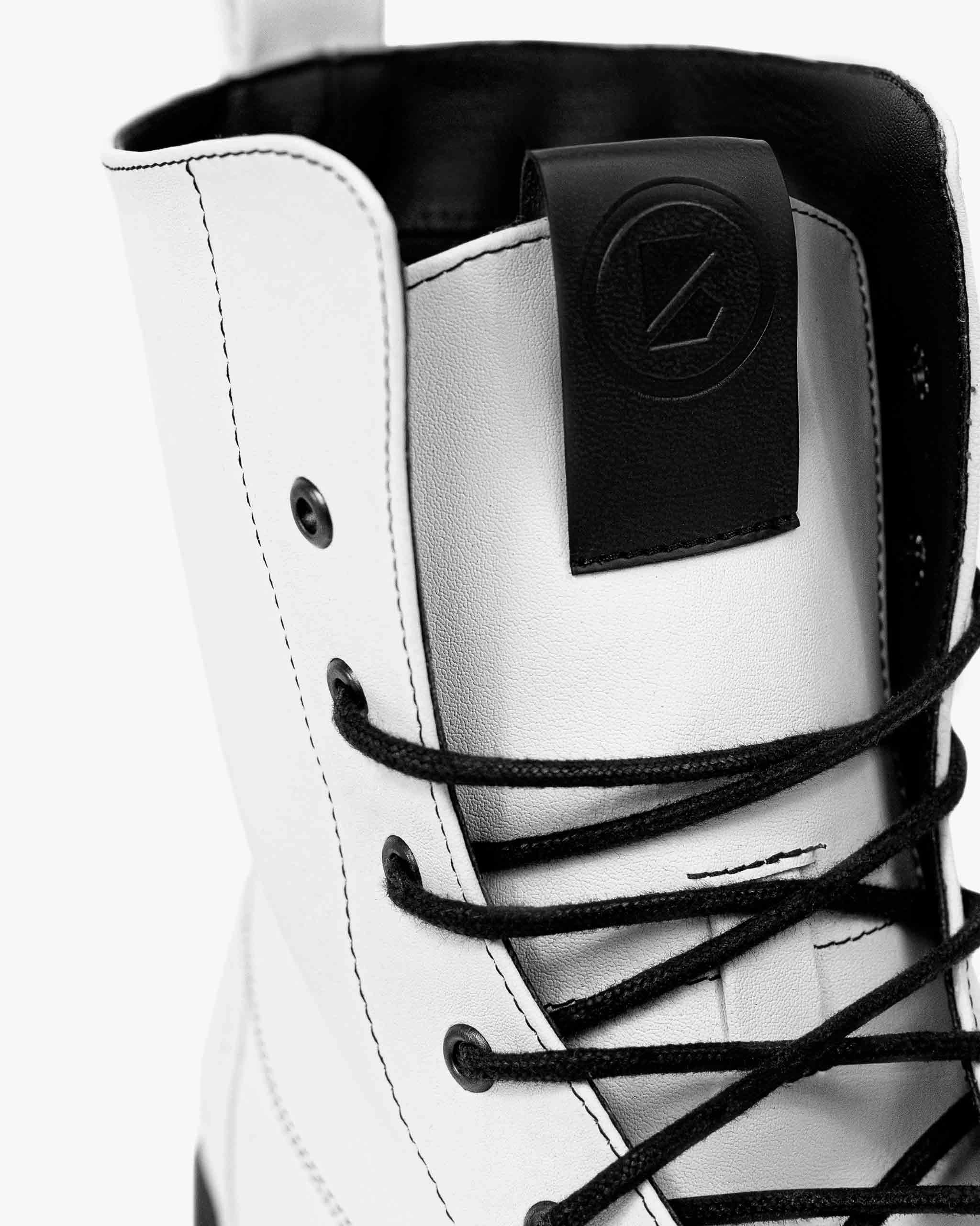 Workers No. 2 White  Boots made of Desserto cactus leather - outlet Boots Arch Support Insoles