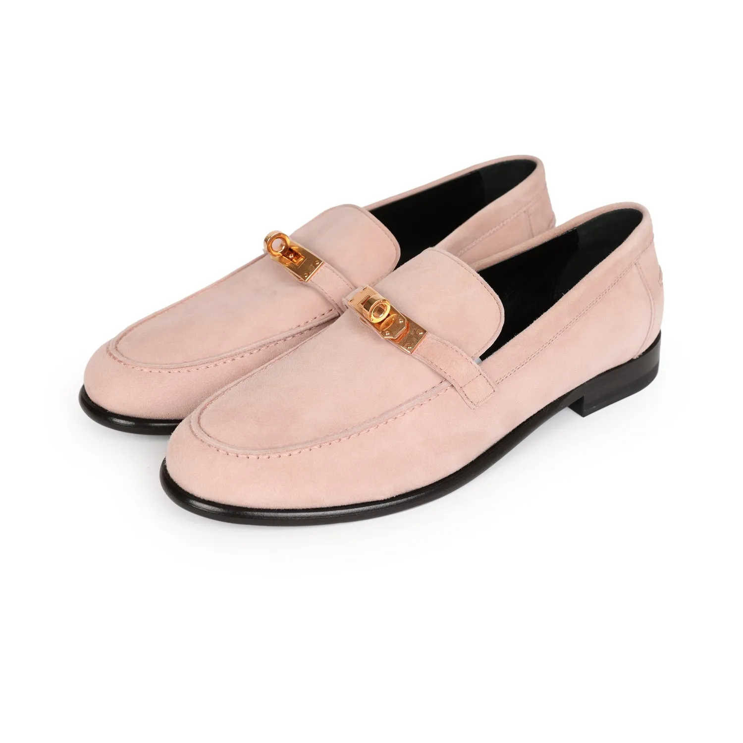 Top quality Hermes Destin Loafer Rose Aube Suede Rose Gold Hardware 38 EU Sandals Barbados Vs Royal Barbados